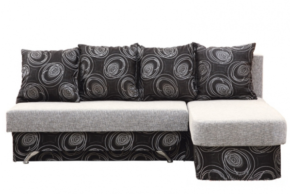 Угловой диван Милан модный чёрный