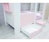 Кровать детская Теремок без ящика белая розовая