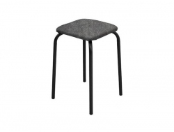 Табурет квадратный Эконом 18 С кожзам асфальт/черный