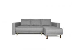 Диван серый угловой с подлокотниками Некст