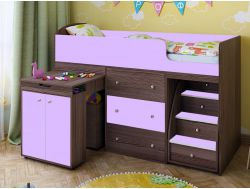 Кровать-чердак Малыш 1600 анкор тёмный-ирис