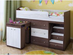 Кровать-чердак Малыш 1600 анкор тёмный-винтерберг
