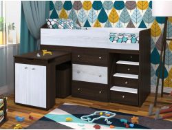 Кровать-чердак Малыш 1600 венге-винтерберг