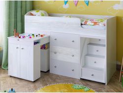 Кровать-чердак Малыш 1600 Винтерберг-белый