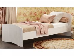 Кровать-4 одинарная с 2-мя фигурными спинками ясень анкор светлый