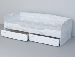 Кровать-софа Эго арт. 016 бетон светлый/белый глянец