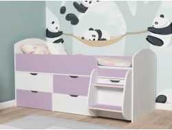 Кровать Малыш-7 белое дерево-ирис