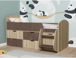 Кровать Малыш-7 Дуб сонома-анкор тёмный