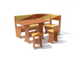 Кухонный уголок Ника-2 желто-коричневый техно