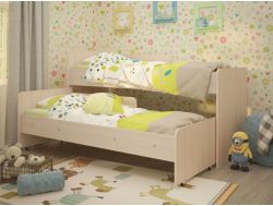 Кровать выкатная Радуга 80х190 млечный дуб