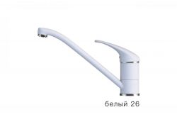 Смеситель для кухни низкий Эко Polygran Белый 26