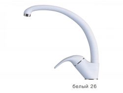 Смеситель для кухни высокий Эко Polygran Белый 26